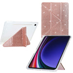 Tablet Case For Samsung Galaxy Tab S10 FE  /  S9 FE  /  S9 Y-Fold Stand Glitter Leather TPU Acrylic Clear Cover