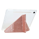 Tablet Case For Samsung Galaxy Tab S10 FE  /  S9 FE  /  S9 Y-Fold Stand Glitter Leather TPU Acrylic Clear Cover