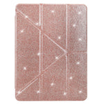 Tablet Case For Samsung Galaxy Tab S10 FE  /  S9 FE  /  S9 Y-Fold Stand Glitter Leather TPU Acrylic Clear Cover