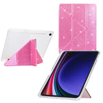 Tablet Case For Samsung Galaxy Tab S10 FE  /  S9 FE  /  S9 Y-Fold Stand Glitter Leather TPU Acrylic Clear Cover