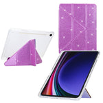 Tablet Case For Samsung Galaxy Tab S10 FE  /  S9 FE  /  S9 Y-Fold Stand Glitter Leather TPU Acrylic Clear Cover