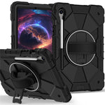 For Samsung Galaxy Tab S10 Lite / S10 FE / S9 FE / S9 Case Silicone + PC Kickstand Tablet Cover with Handy Strap