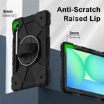 For Samsung Galaxy Tab S10 Lite / S10 FE / S9 FE / S9 Case Silicone + PC Kickstand Tablet Cover with Handy Strap