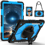 For Samsung Galaxy Tab S10 Lite / S10 FE / S9 FE / S9 Case Silicone + PC Kickstand Tablet Cover with Handy Strap