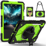 For Samsung Galaxy Tab S10 Lite / S10 FE / S9 FE / S9 Case Silicone + PC Kickstand Tablet Cover with Handy Strap