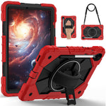 For Samsung Galaxy Tab S10 Lite / S10 FE / S9 FE / S9 Case Silicone + PC Kickstand Tablet Cover with Handy Strap
