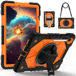 For Samsung Galaxy Tab S10 Lite / S10 FE / S9 FE / S9 Case Silicone + PC Kickstand Tablet Cover with Handy Strap