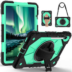 For Samsung Galaxy Tab S10 Lite / S10 FE / S9 FE / S9 Case Silicone + PC Kickstand Tablet Cover with Handy Strap