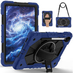 For Samsung Galaxy Tab S10 Lite / S10 FE / S9 FE / S9 Case Silicone + PC Kickstand Tablet Cover with Handy Strap