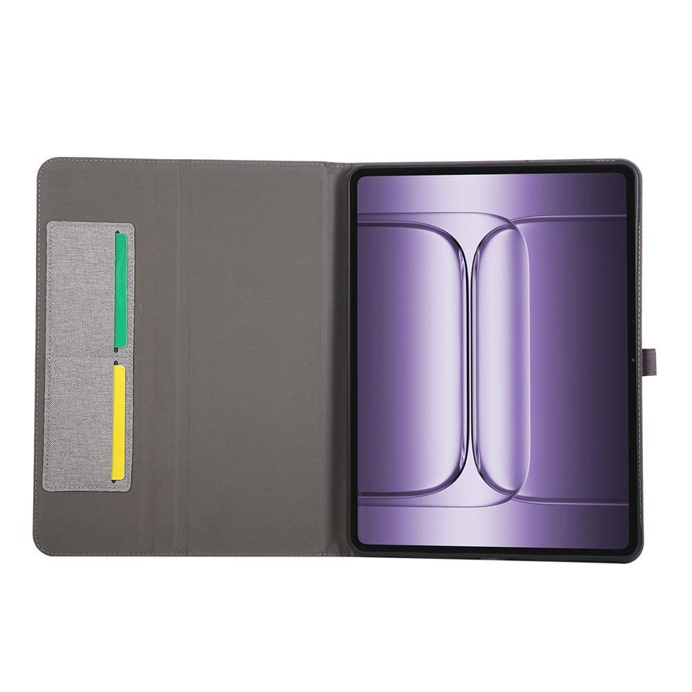 For OnePlus Pad 3 Case with Stand Card Holder Cloth Texture Leather Tablet Cover