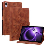 For Xiaomi Pad Mini / Redmi K Pad Case Lily Flower Imprint Card Slots Leather Tablet Cover