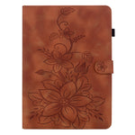 For Xiaomi Pad Mini / Redmi K Pad Case Lily Flower Imprint Card Slots Leather Tablet Cover
