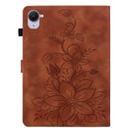 For Xiaomi Pad Mini / Redmi K Pad Case Lily Flower Imprint Card Slots Leather Tablet Cover