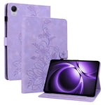 For Xiaomi Pad Mini / Redmi K Pad Case Lily Flower Imprint Card Slots Leather Tablet Cover