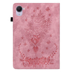 For Xiaomi Pad Mini / Redmi K Pad Case Card Holder Anti-Scratch Leather Cover Rose Flower Imprint