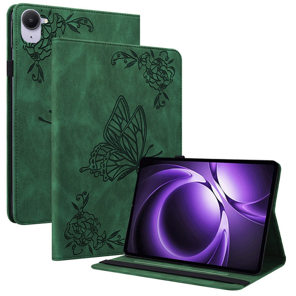 For Xiaomi Pad Mini / Redmi K Pad Case Butterfly Flower Imprint PU Leather Tablet Cover with Card Slots