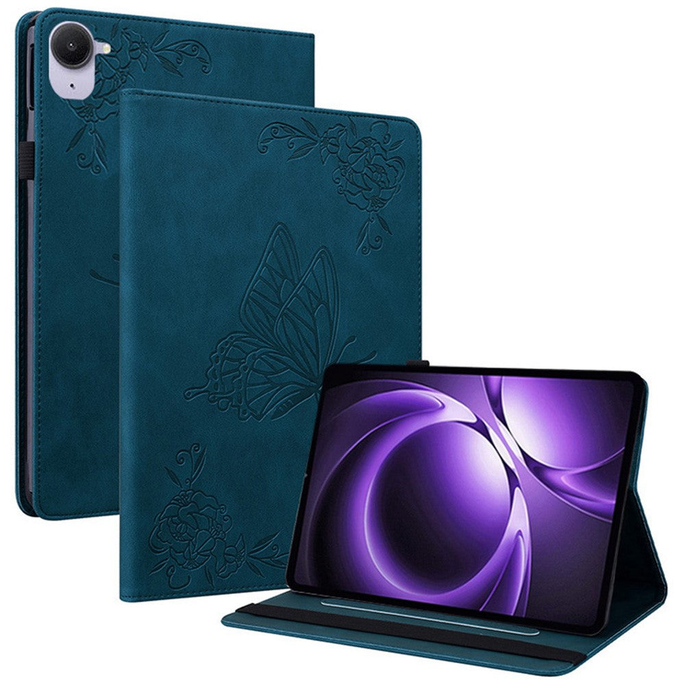 For Xiaomi Pad Mini / Redmi K Pad Case Butterfly Flower Imprint PU Leather Tablet Cover with Card Slots