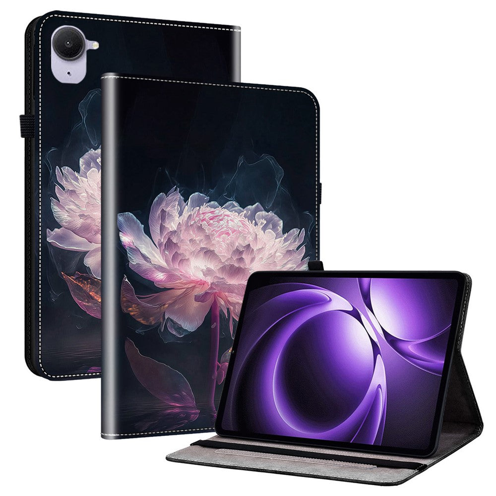 For Xiaomi Pad Mini / Redmi K Pad Leather Case Pattern Printed Stand Tablet Cover with Card Slots