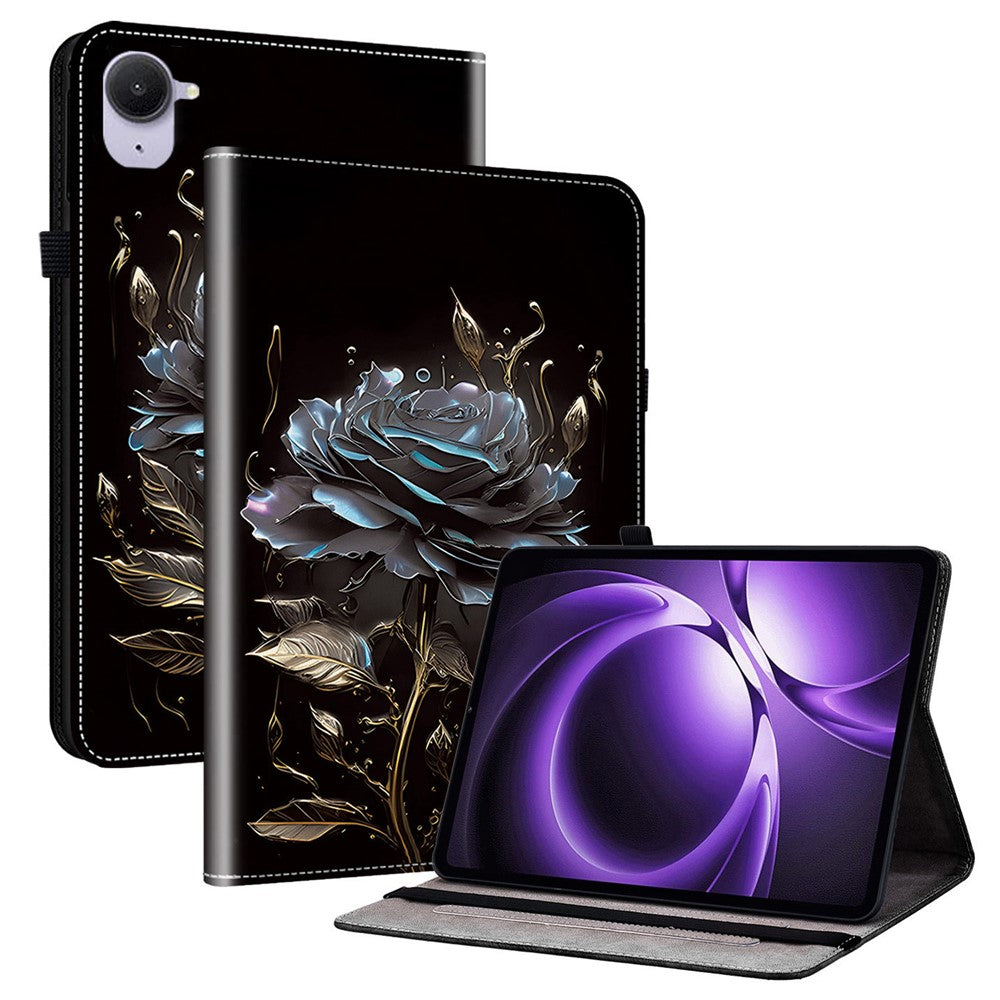 For Xiaomi Pad Mini / Redmi K Pad Leather Case Pattern Printed Stand Tablet Cover with Card Slots