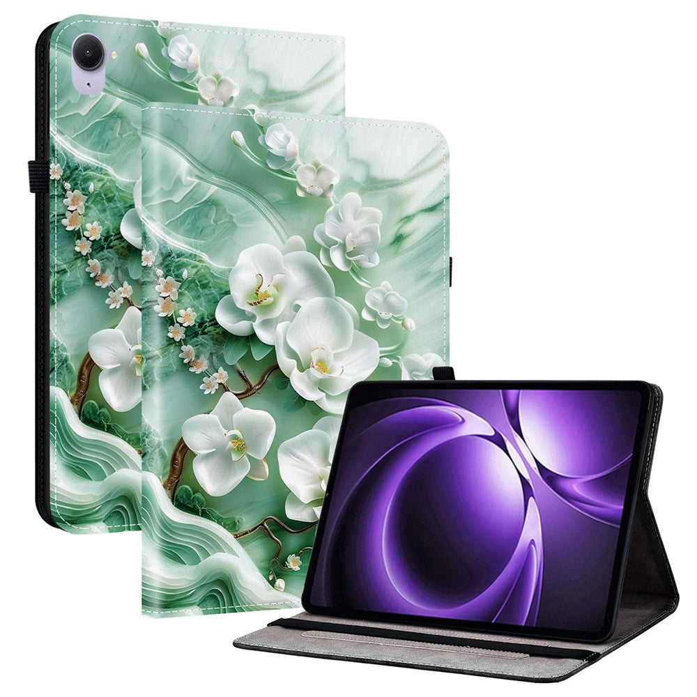 For Xiaomi Pad Mini / Redmi K Pad Leather Case Pattern Printed Stand Tablet Cover with Card Slots
