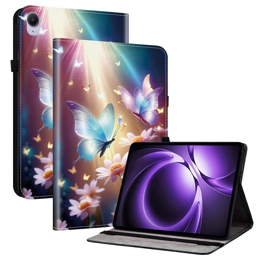 For Xiaomi Pad Mini / Redmi K Pad Leather Case Pattern Printed Stand Tablet Cover with Card Slots