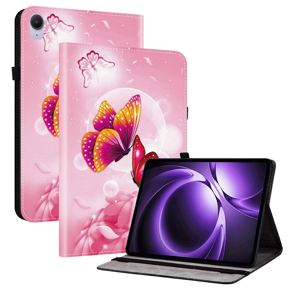 For Xiaomi Pad Mini / Redmi K Pad Leather Case Pattern Printed Stand Tablet Cover with Card Slots