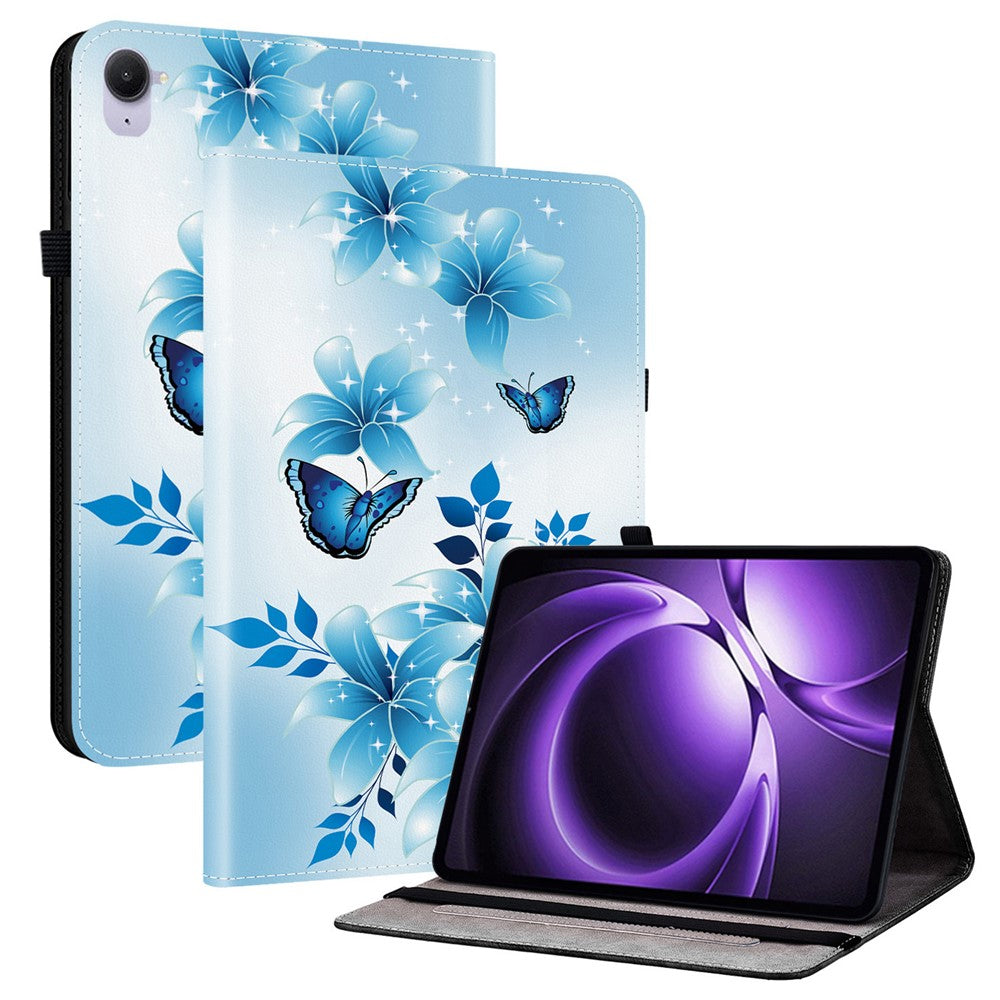 For Xiaomi Pad Mini / Redmi K Pad Leather Case Pattern Printed Stand Tablet Cover with Card Slots