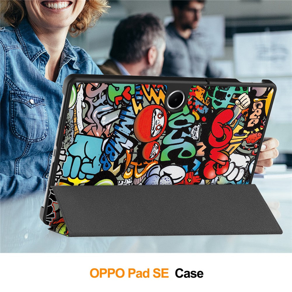 For Oppo Pad SE  /  OnePlus Pad Lite Case Pattern Print Leather Stand Tablet Cover