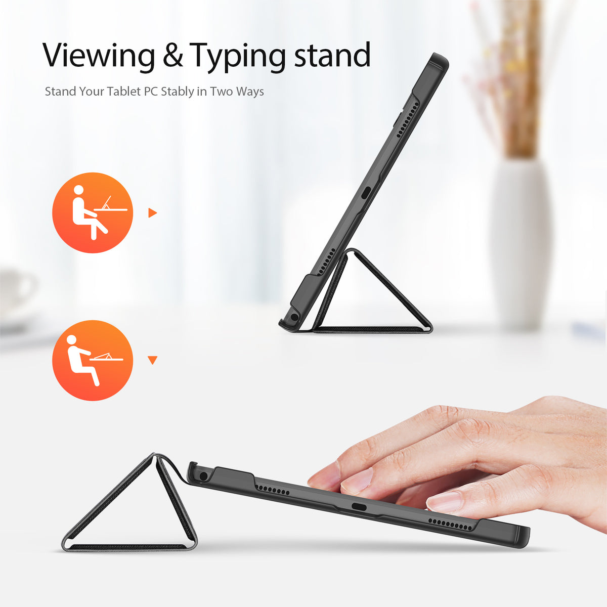 DUX DUCIS For Lenovo Tab K11 Gen 2 / Lenovo Idea Tab Case  Domo Series Tri-fold Stand PU Leather Protective Tablet Cover