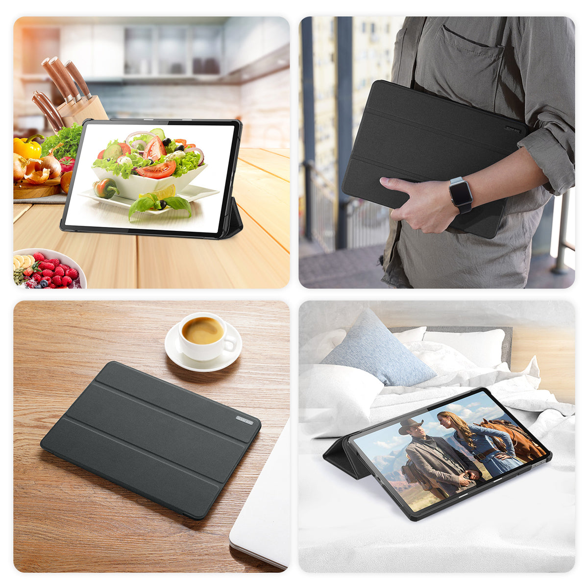 DUX DUCIS For Lenovo Tab K11 Gen 2 / Lenovo Idea Tab Case  Domo Series Tri-fold Stand PU Leather Protective Tablet Cover