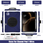 For Xiaomi Pad 7 Ultra Kickstand Case TPU PC Silicone Tablet Cover with Shoulder Strap
