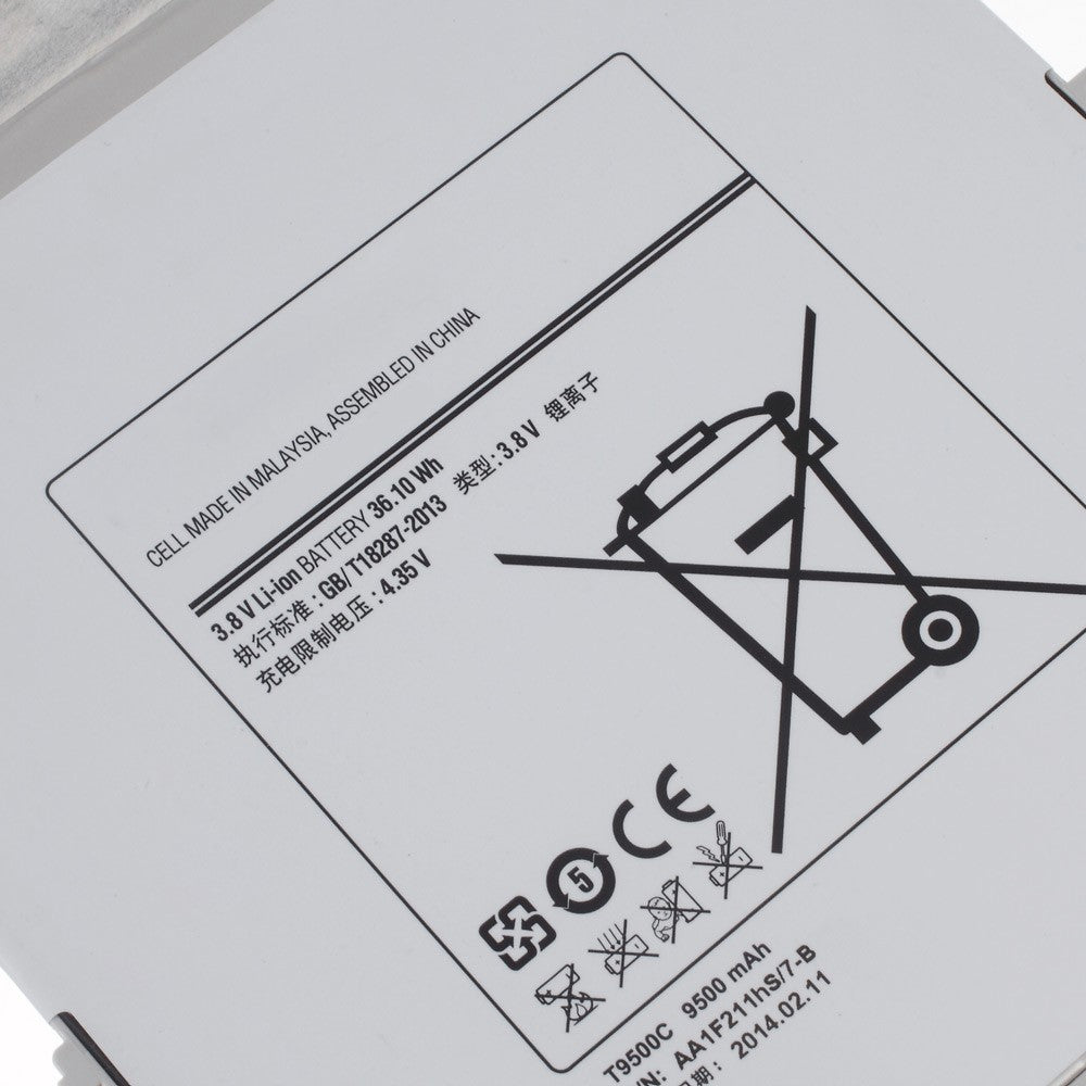 Til Samsung Galaxy Note Pro 12.2 P900 3.80V 9500mAh Li-ion batteridel (kode: T9500C / K) (uden logo)