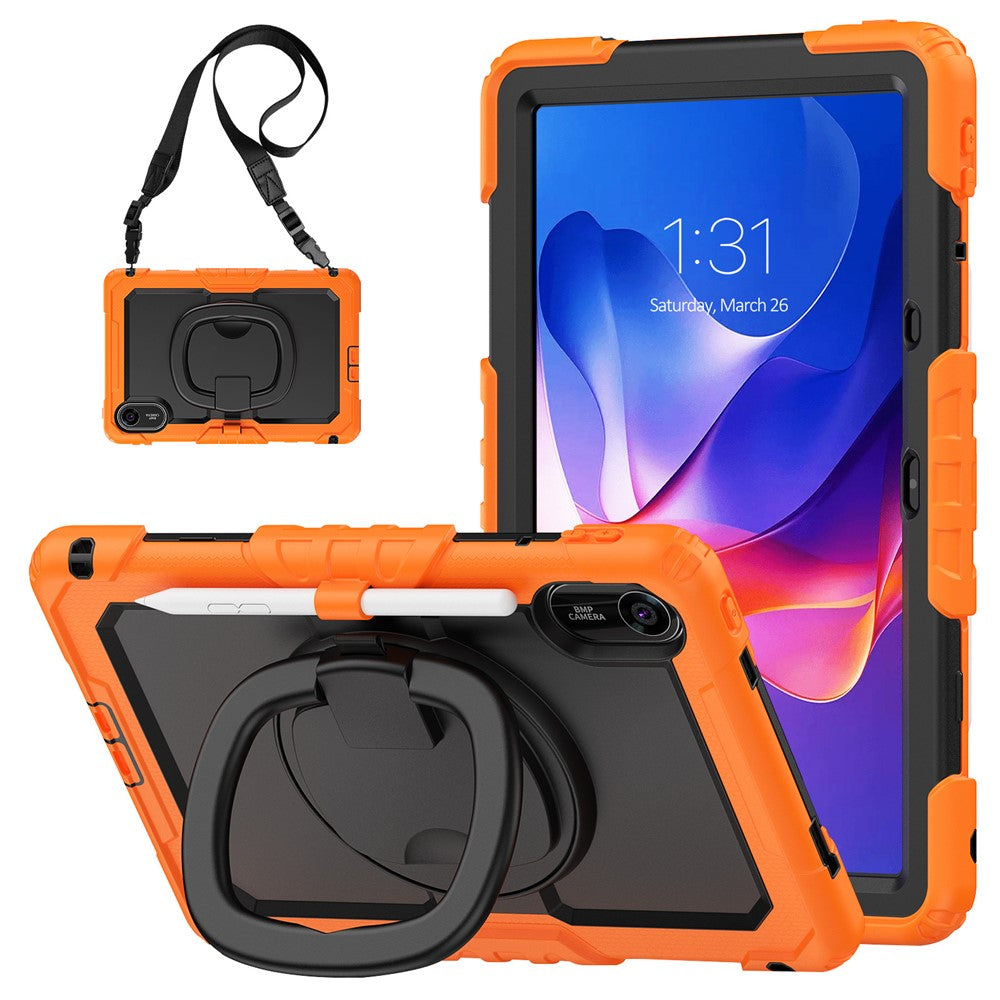 For Xiaomi Redmi Pad 2 11 Kickstand Case with Stylus Holder / Shoulder Strap PC Silicone Tablet Cover