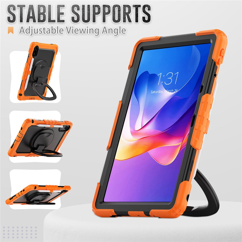 For Xiaomi Redmi Pad 2 11 Kickstand Case with Stylus Holder / Shoulder Strap PC Silicone Tablet Cover