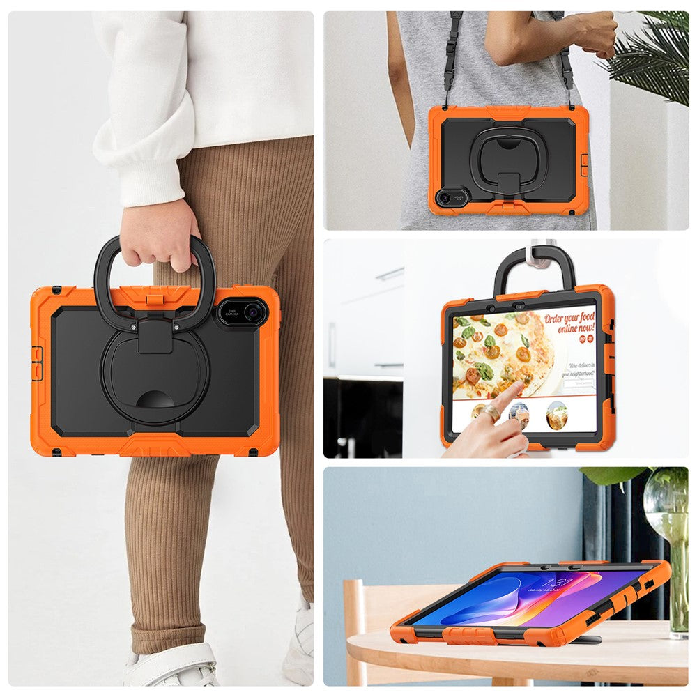 For Xiaomi Redmi Pad 2 11 Kickstand Case with Stylus Holder / Shoulder Strap PC Silicone Tablet Cover