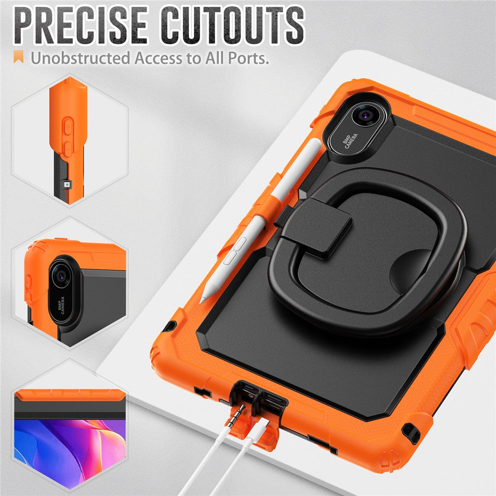 For Xiaomi Redmi Pad 2 11 Kickstand Case with Stylus Holder / Shoulder Strap PC Silicone Tablet Cover