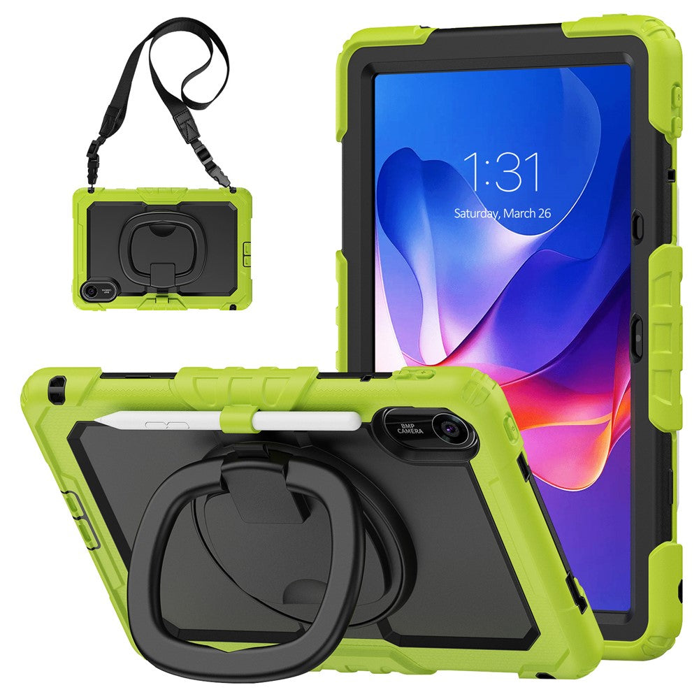 For Xiaomi Redmi Pad 2 11 Kickstand Case with Stylus Holder / Shoulder Strap PC Silicone Tablet Cover