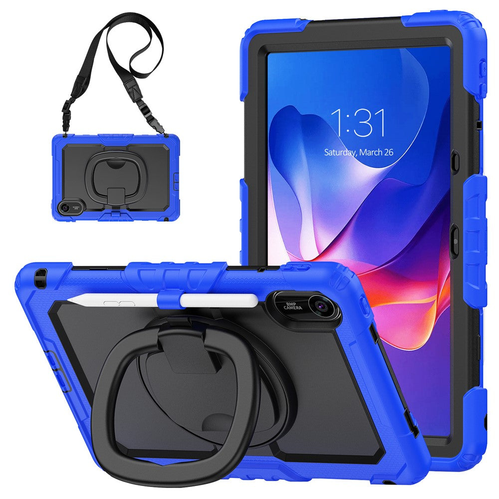 For Xiaomi Redmi Pad 2 11 Kickstand Case with Stylus Holder / Shoulder Strap PC Silicone Tablet Cover