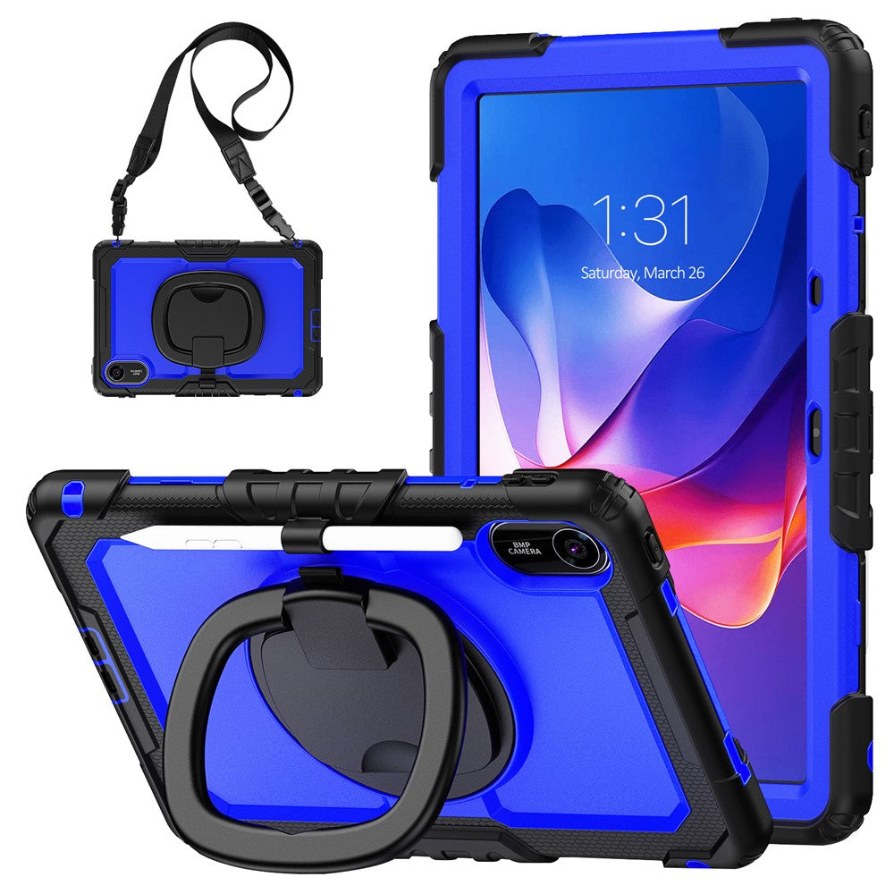 For Xiaomi Redmi Pad 2 11 Kickstand Case with Stylus Holder / Shoulder Strap PC Silicone Tablet Cover