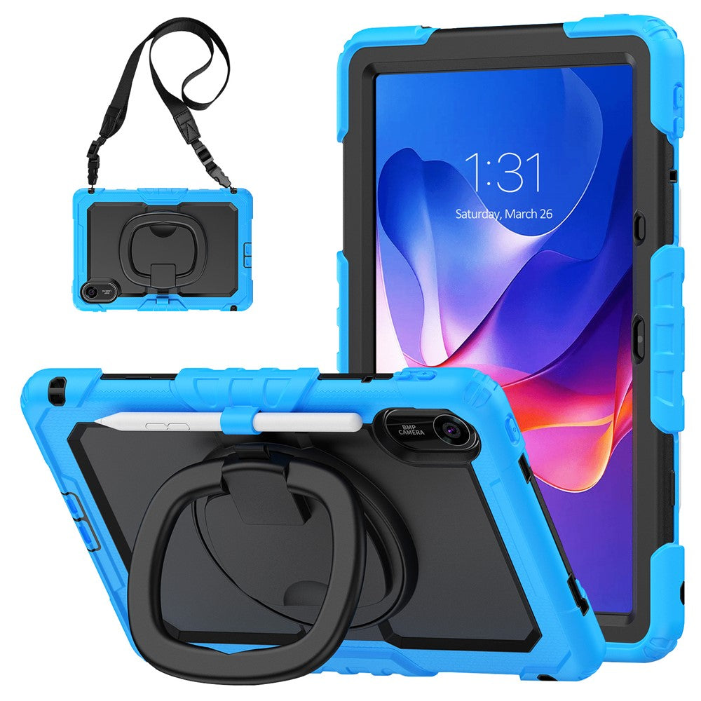 For Xiaomi Redmi Pad 2 11 Kickstand Case with Stylus Holder / Shoulder Strap PC Silicone Tablet Cover