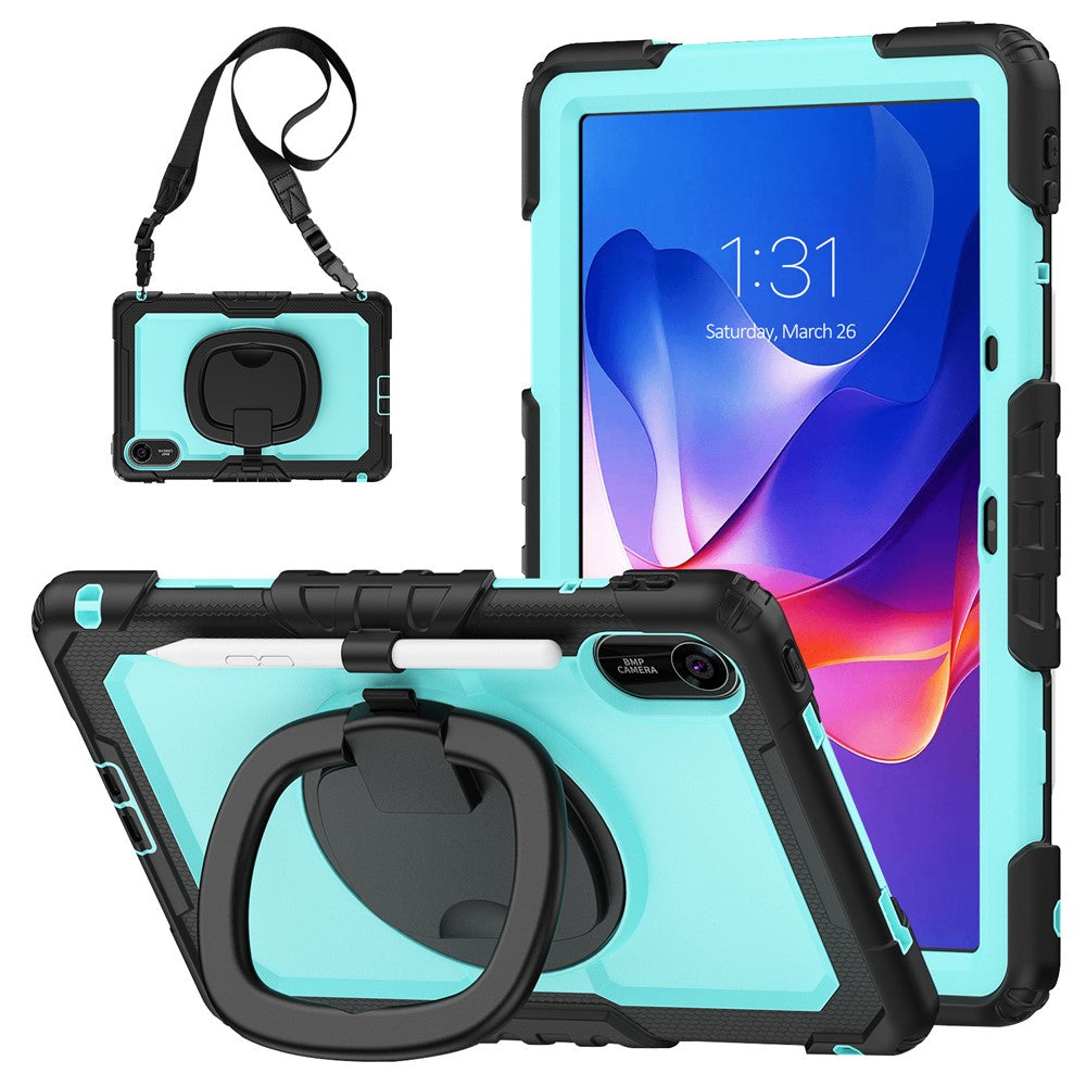 For Xiaomi Redmi Pad 2 11 Kickstand Case with Stylus Holder / Shoulder Strap PC Silicone Tablet Cover