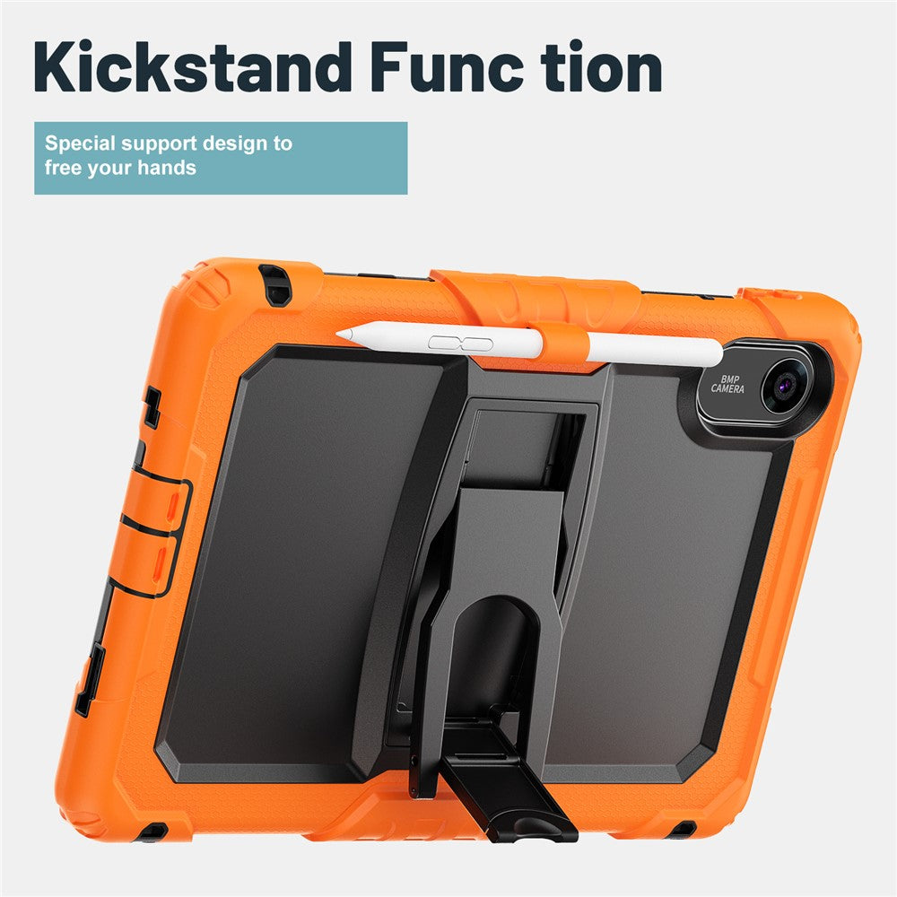 For Xiaomi Redmi Pad 2 11 Kickstand Case with Stylus Holder / Shoulder Strap PC Silicone Shockproof Tablet Cover