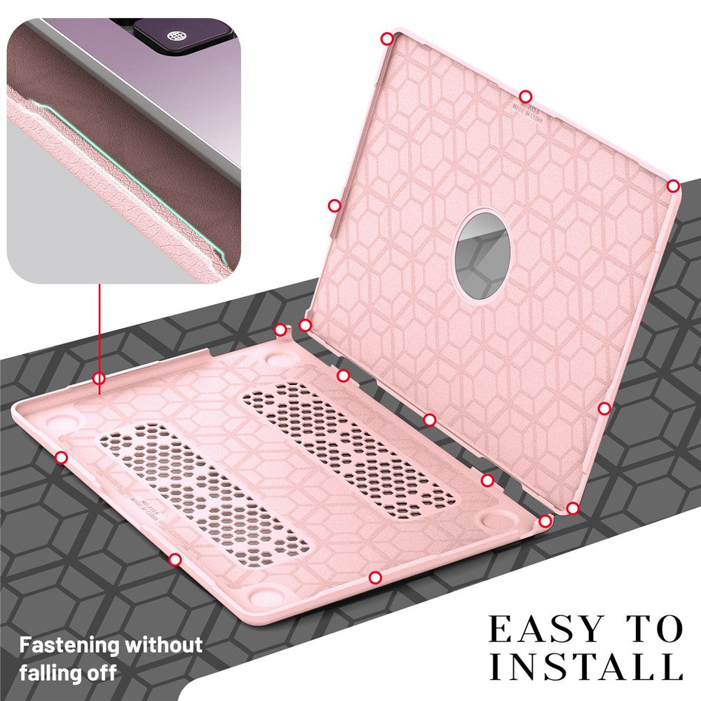 Laptopetui til MacBook Air 13 tommer (2026) A3449 / (2025) A3240 / (2024) A3113 / (2022) A2681 Støtte PU TPU PC Notebook-beskyttelsesetui