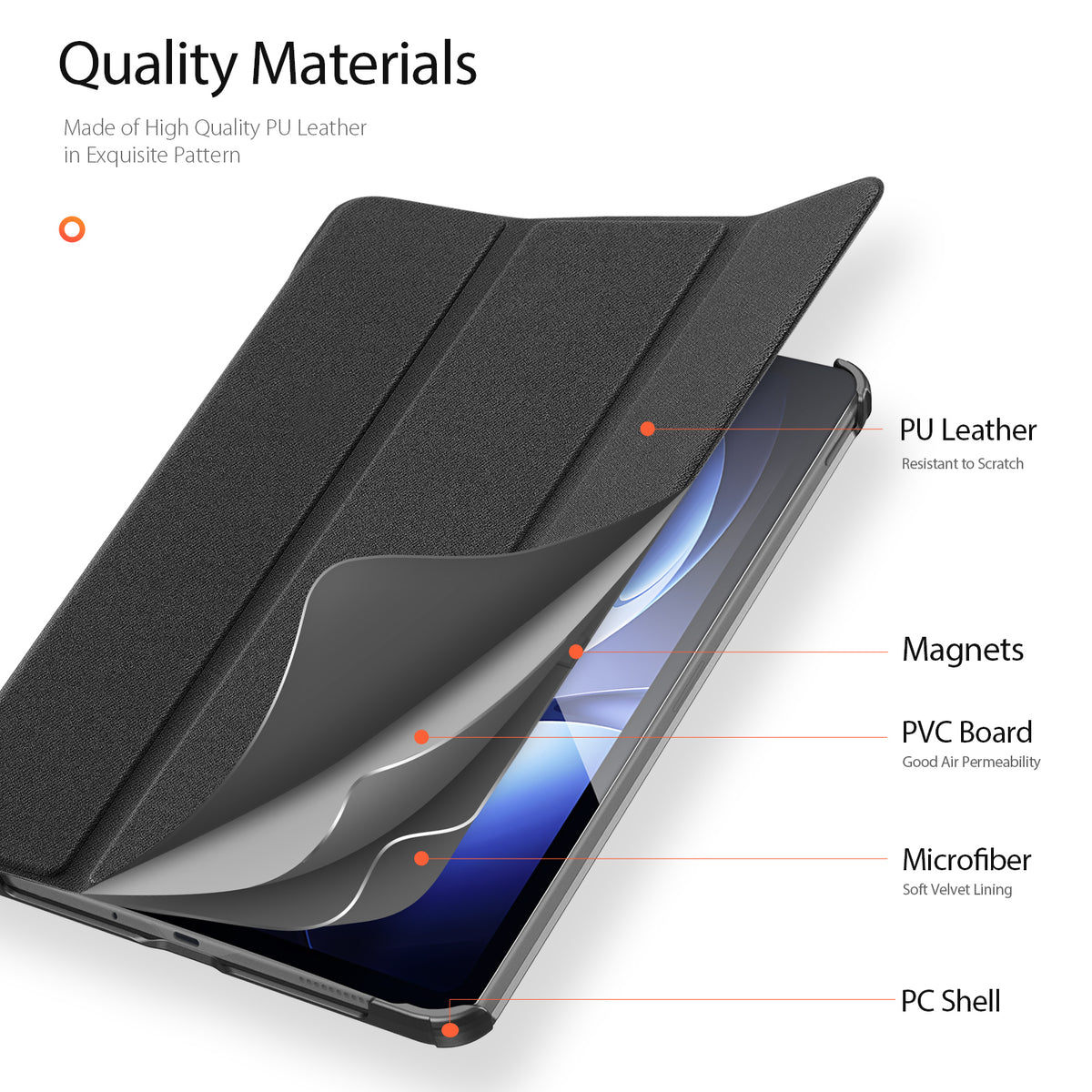 DUX DUCIS For Xiaomi Pad Mini / Redmi K Pad Case  Domo Series Tri-fold Stand PU Leather Protective Tablet Cover