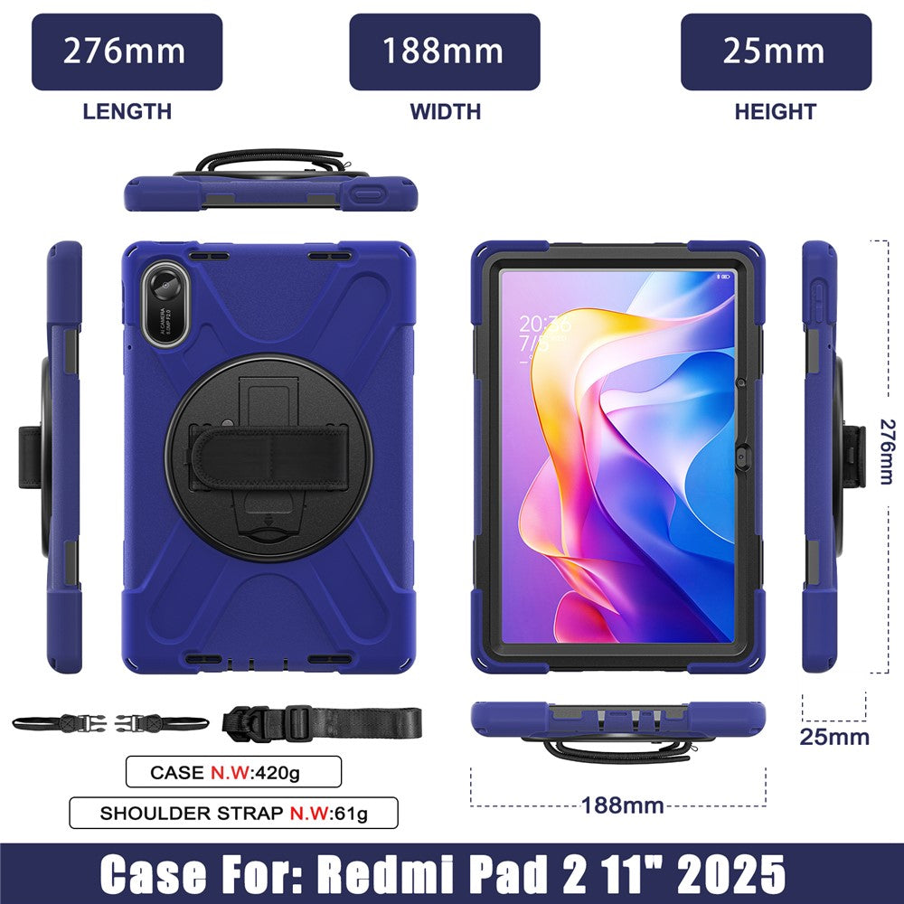 For Xiaomi Redmi Pad 2 11 Case TPU + PC + Silicone Kickstand Anti Drop Tablet Cover