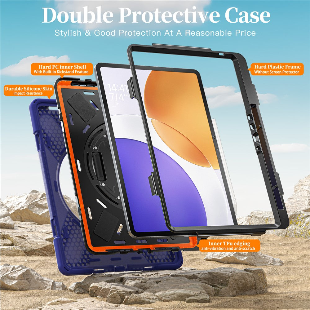 For Xiaomi Pad 7S Pro 12.5 / Pad 6S Pro 12.4 Kickstand Case TPU PC Silicone Tablet Cover with Shoulder Strap