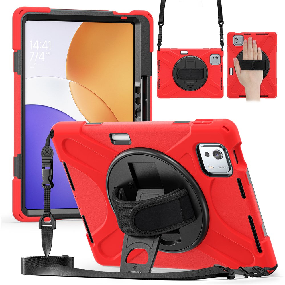 For Xiaomi Pad 7S Pro 12.5 / Pad 6S Pro 12.4 Kickstand Case TPU PC Silicone Tablet Cover with Shoulder Strap