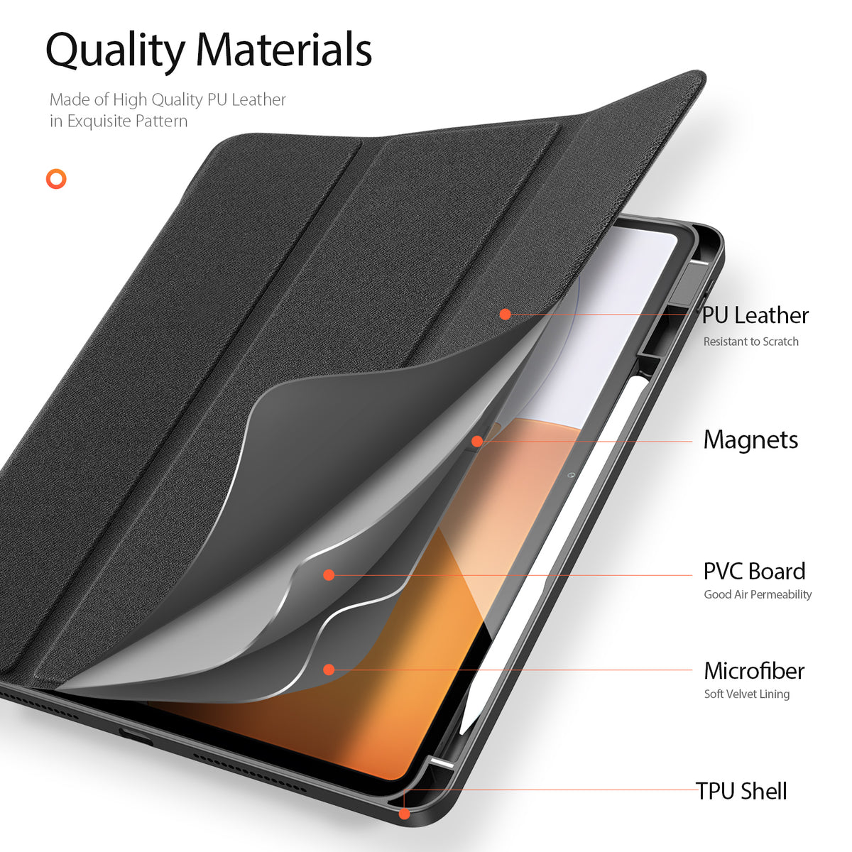DUX DUCIS For Xiaomi Pad 7S Pro 12.5 Case  Domo Series Tri-fold Stand PU Leather Tablet Cover