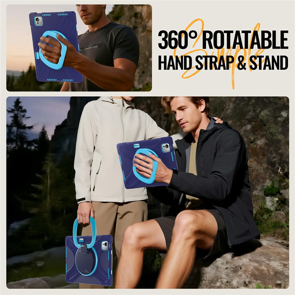 For Xiaomi Pad 7 Ultra Case TPU + PC + Silicone Tablet Cover Swivel Kickstand Handle Grip