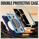 For Xiaomi Pad 7 Ultra Case TPU + PC + Silicone Tablet Cover Swivel Kickstand Handle Grip